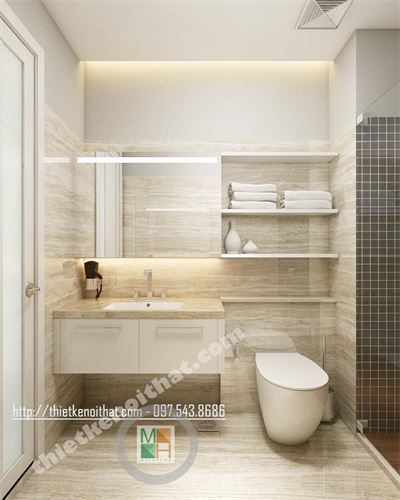  Phòng tắm chung cư Golden Palace nhà chị Nga