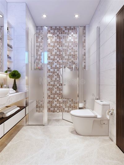  Phòng tắm kính hiện đại nhà phố Vạn Phúc